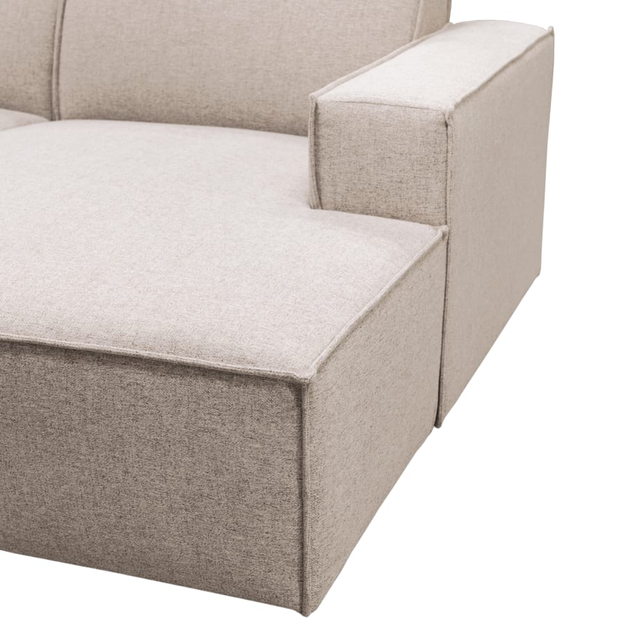 Canap&eacute; panoramique en tissu beige - Angle droit